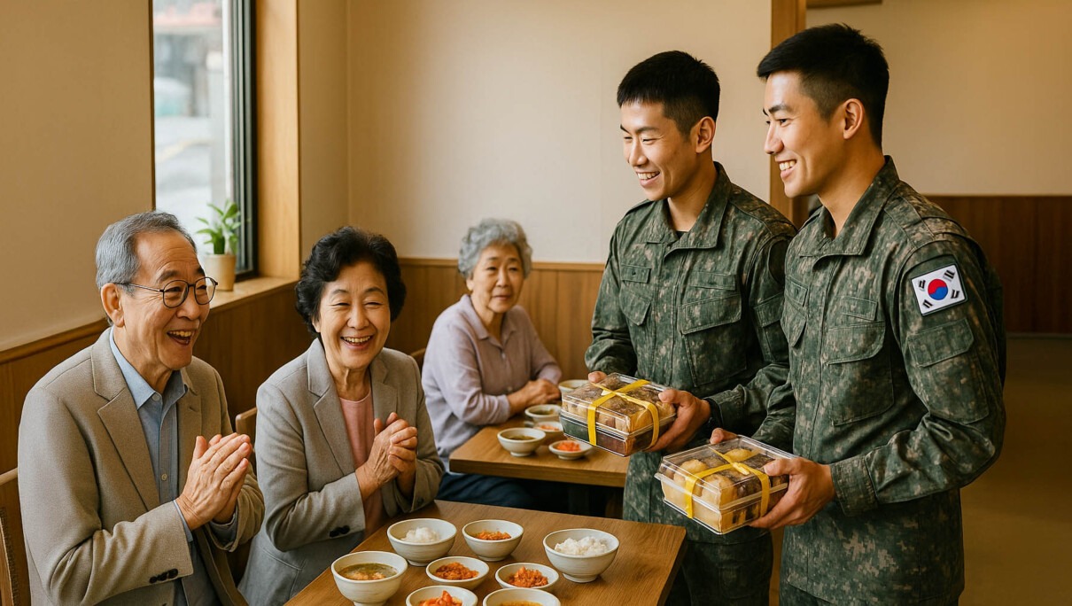 사려 깊은 마음이 만드는 따뜻한 세상노인의 깊은 사려와 군인의 아름다운 감사